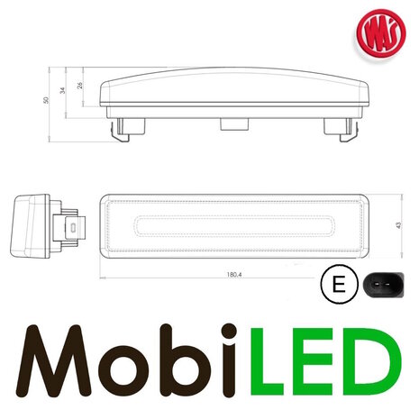 WAS Scania Neon Toplamp Amber with plug