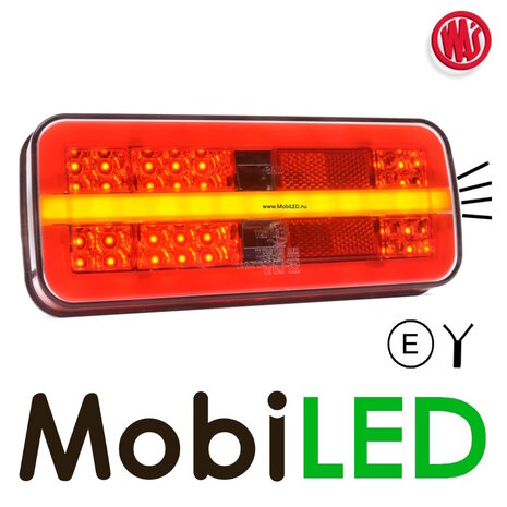 WAS WAS NEON look achterlicht  E-keur 3 functies met kenteken 12/24 volt