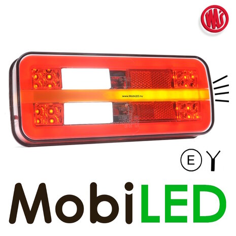 WAS WAS NEON look rear light E-mark 5 functions 12/24 volts