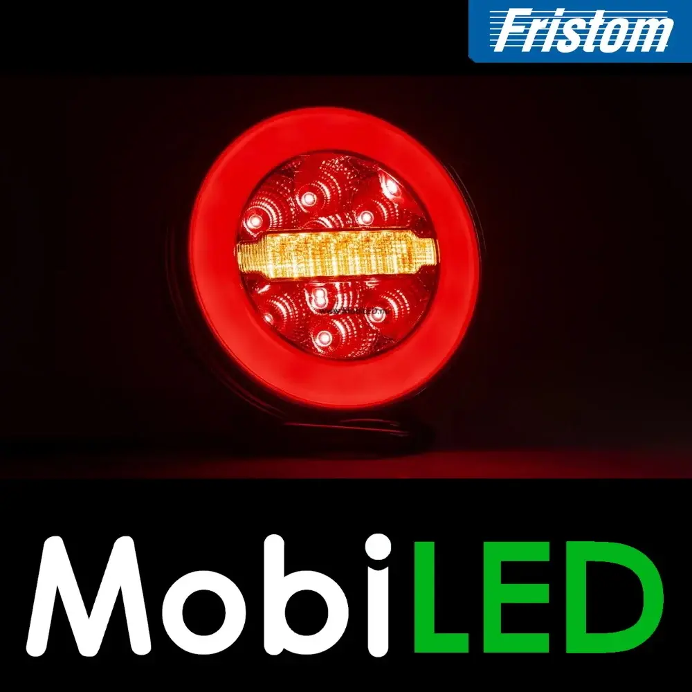 Fristom Fristom FT-113 Neon look round taillight 3 functions cable E-mark Fristom Fristom FT-113 Neon look round taillight 3 functions cable E-mark