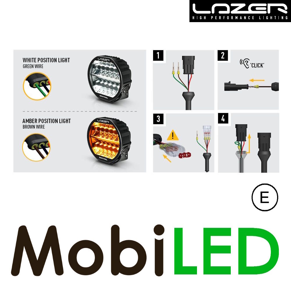 LAZER Lazer Sentinel Highline Wit 9 inch 130W met flitser E-keur LAZER Lazer Sentinel Highline Wit 9 inch 130W met flitser E-keur