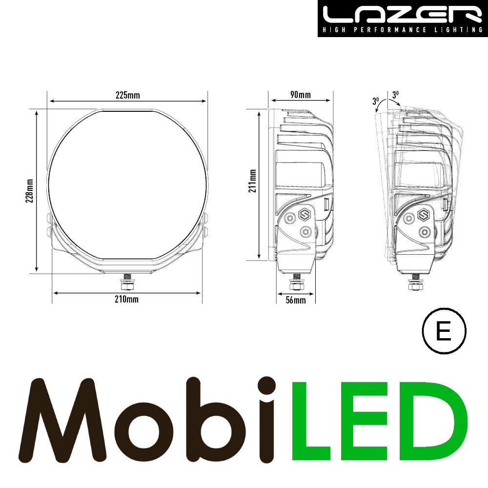 LAZER Sentinel Highline zwart 9 inch 130W met flitser