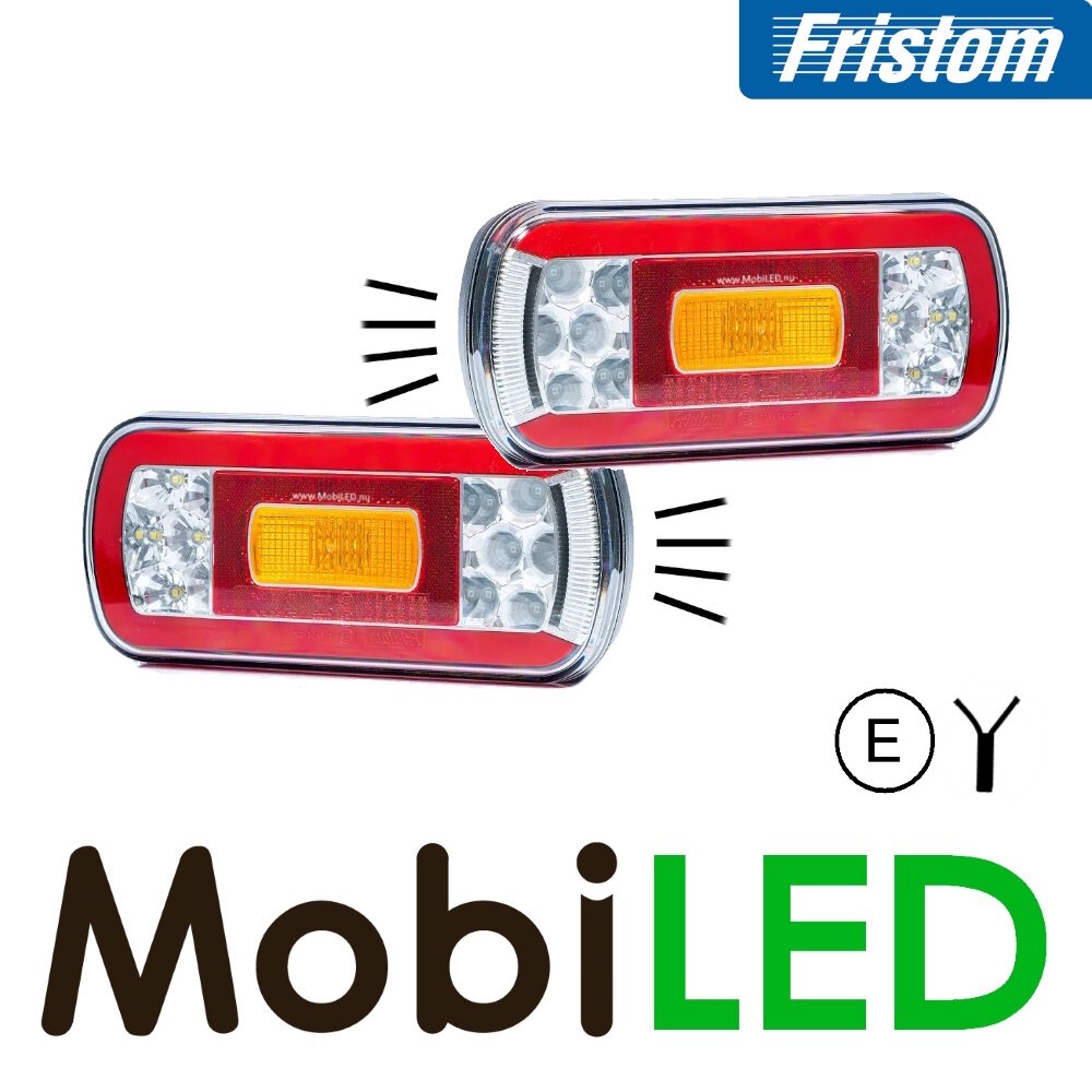 Fristom Jeu de feux arrière Fristom FT-130 Neon look avec éclairage de la plaque