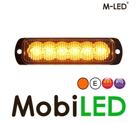 M-LED M-LED Flitser amber 6 leds Dark look M-LED M-LED Flitser amber 6 leds Dark look