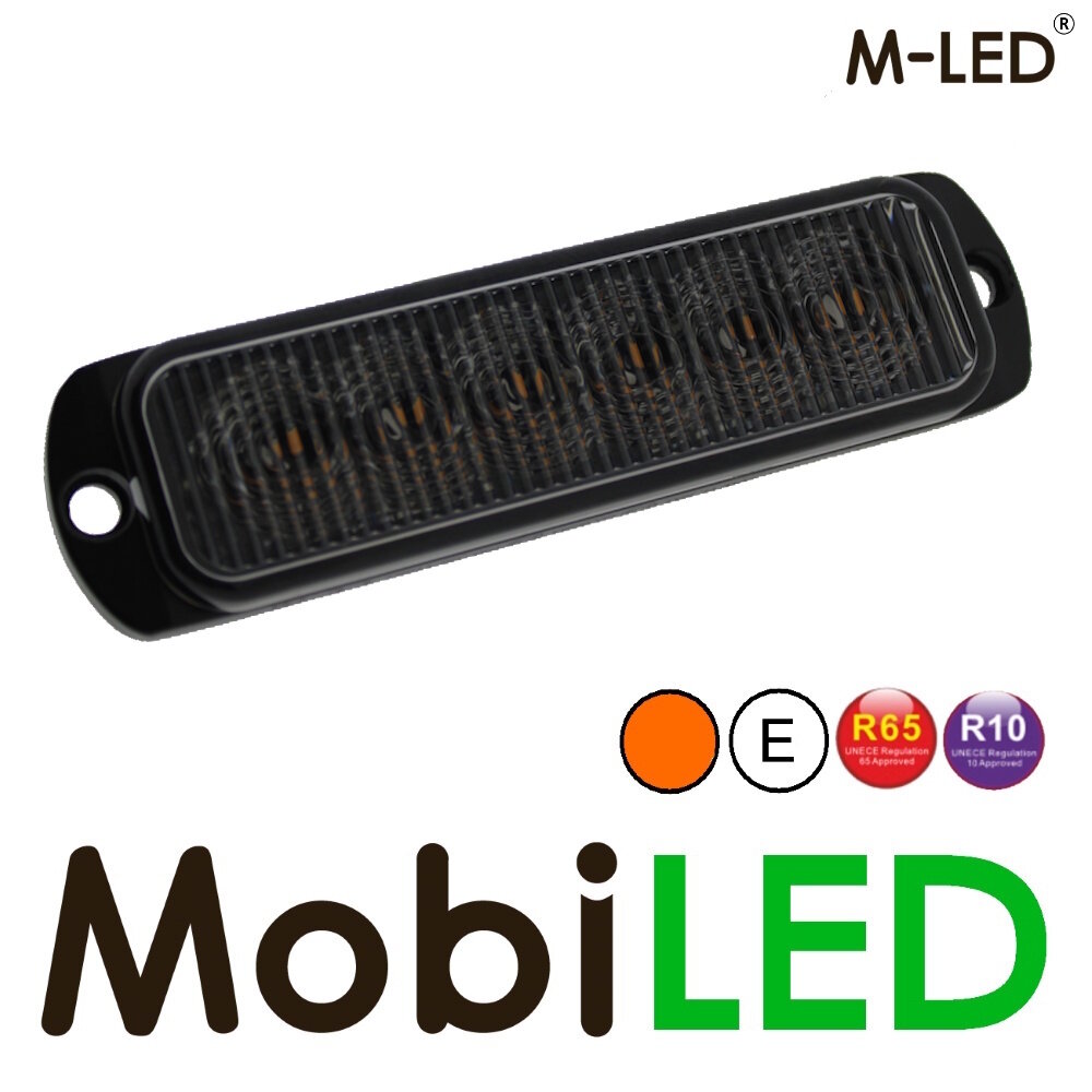 M-LED M-LED Flasheur ambre 6 LED Dark look E-marque M-LED M-LED Flasheur ambre 6 LED Dark look E-marque
