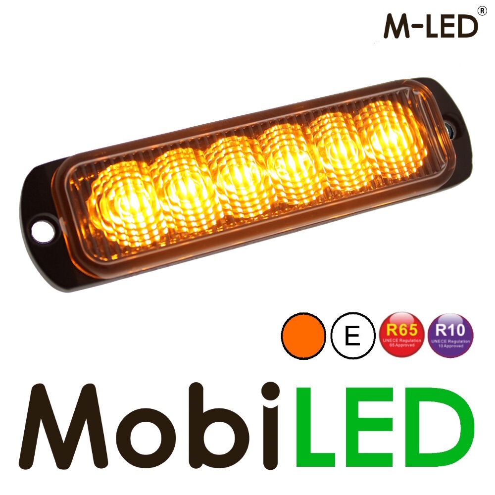 M-LED M-LED Flasheur ambre 6 LED Dark look E-marque M-LED M-LED Flasheur ambre 6 LED Dark look E-marque
