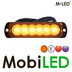 M-LED M-LED Flitser amber 6 leds Dark look 5 meter kabel E-keur