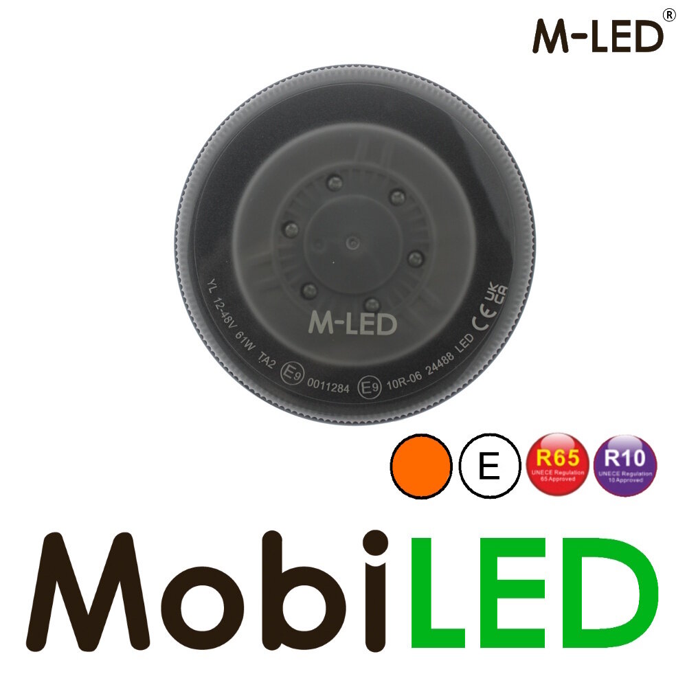 M-LED M-LED Balise rotative / lampe flash montage DIN lentille sombre E-marque M-LED M-LED Balise rotative / lampe flash montage DIN lentille sombre E-marque