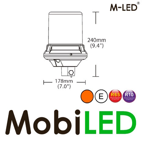 M-LED M-LED Zwaailamp / flitslamp  DIN montage dark lens E-keur M-LED M-LED Zwaailamp / flitslamp  DIN montage dark lens E-keur