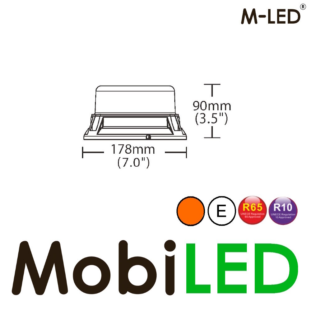 M-LED M-LED Rotating beacon / flash lamp fixed mounting dark lens E-mark