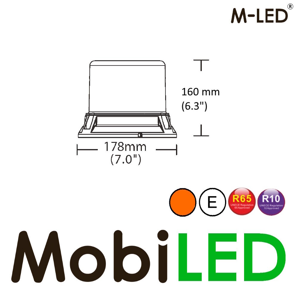 M-LED M-LED Rotating beacon / flash lamp fixed mounting dark lens E-mark