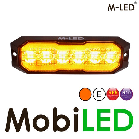 M-LED M-LED Flasher amber with Halo ring red smoke E-mark