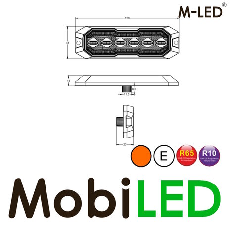M-LED M-LED Flash ambre avec anneau Halo rouge smoke E-marque