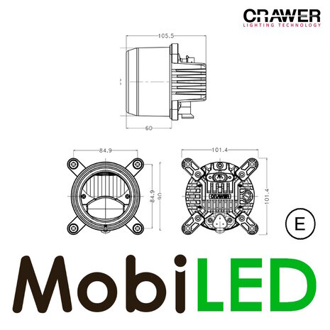 Crawer Crawer headlamp low beam 12-24V round AMP plug Crawer Crawer headlamp low beam 12-24V round AMP plug