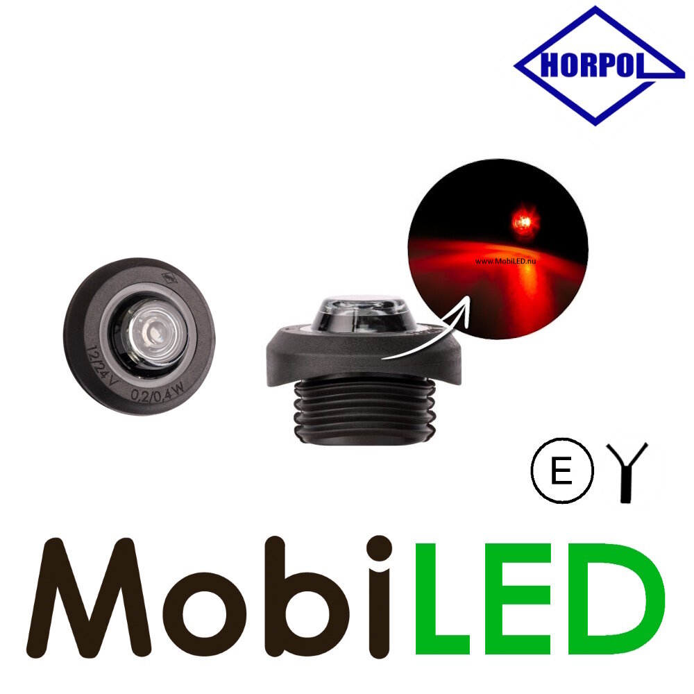 HORPOL Marker light red Graphite round mounting E-mark HORPOL Marker light red Graphite round mounting E-mark