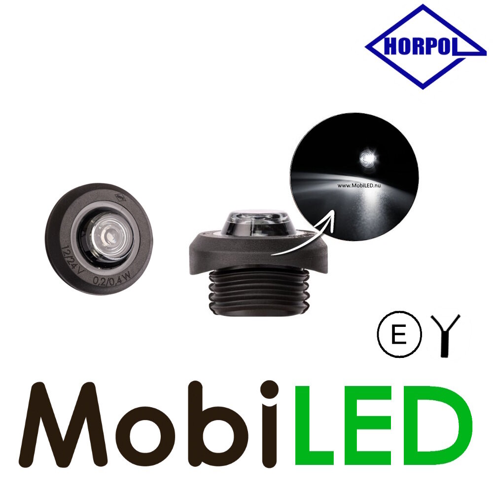 HORPOL Marker light white Graphite round mounting E-mark HORPOL Marker light white Graphite round mounting E-mark