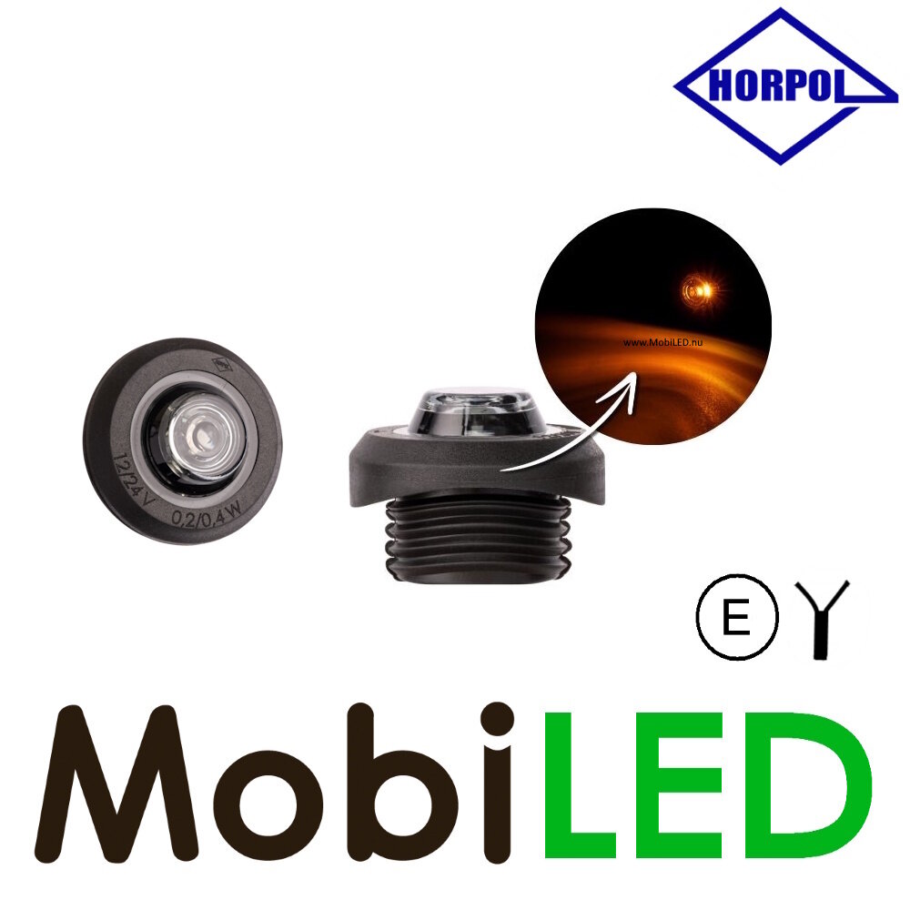HORPOL Markeerverlichting amber gaphite ronde montage E-keur