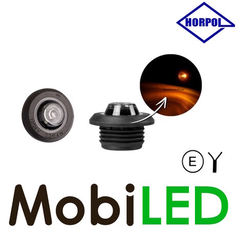 HORPOL Marker light amber graphite flat mount E-mark