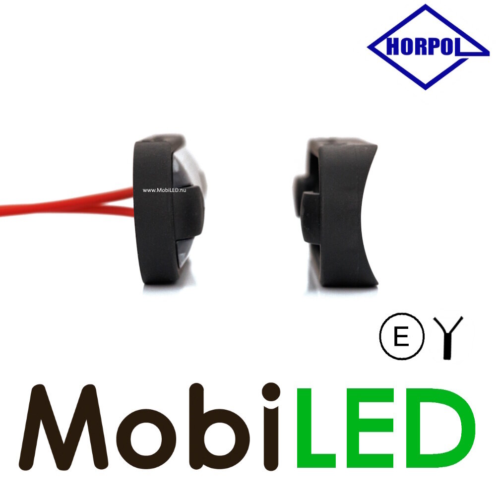 HORPOL Markering slim line 4 leds rood graphite 12-24 volt E-keur HORPOL Markering slim line 4 leds rood graphite 12-24 volt E-keur