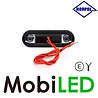 HORPOL Markering slim line 4 leds rood graphite 12-24 volt E-keur HORPOL Markering slim line 4 leds rood graphite 12-24 volt E-keur