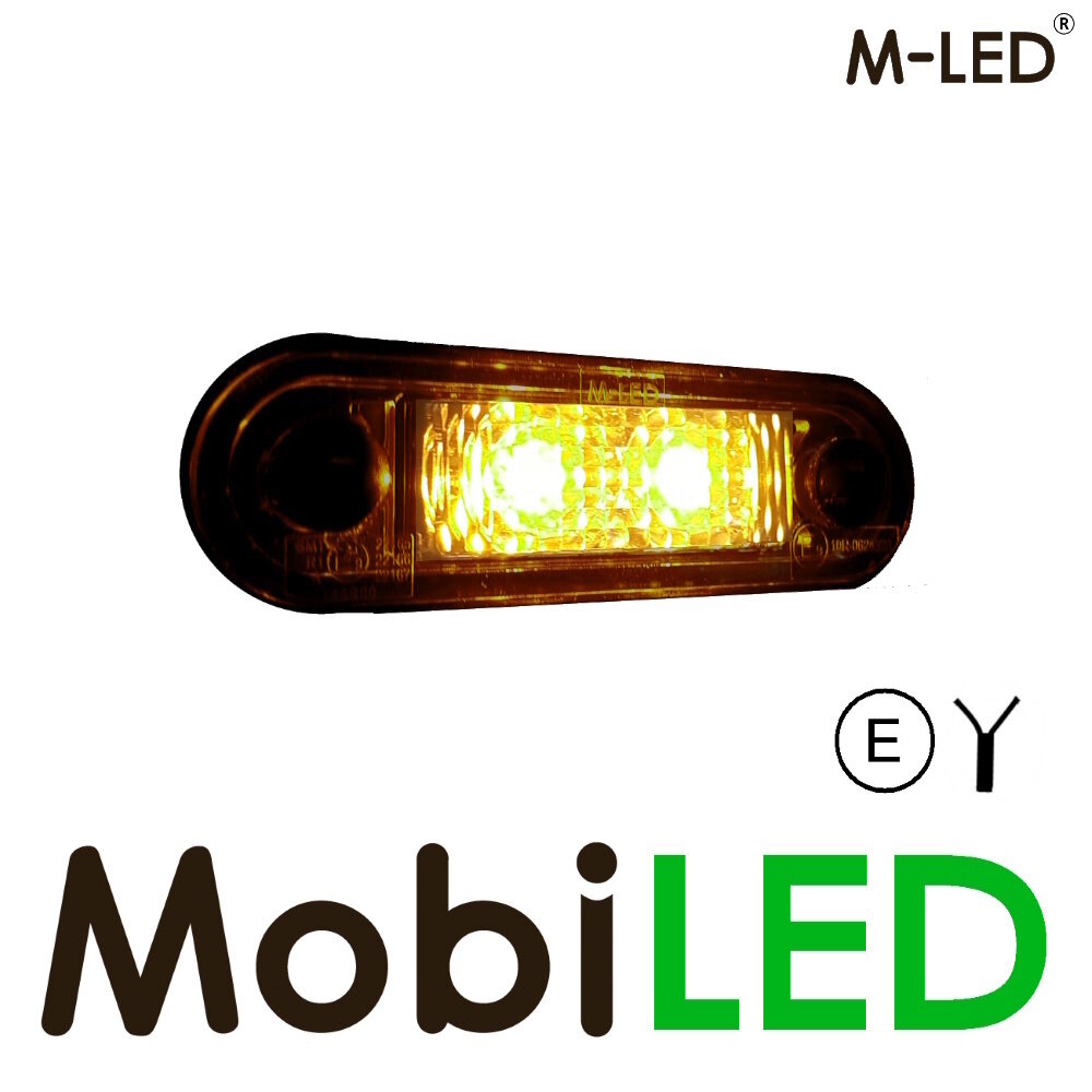 M-LED M-LED Feu de position latéral Classic 2 LED Dark look Jaune E-mark M-LED M-LED Feu de position latéral Classic 2 LED Dark look Jaune E-mark