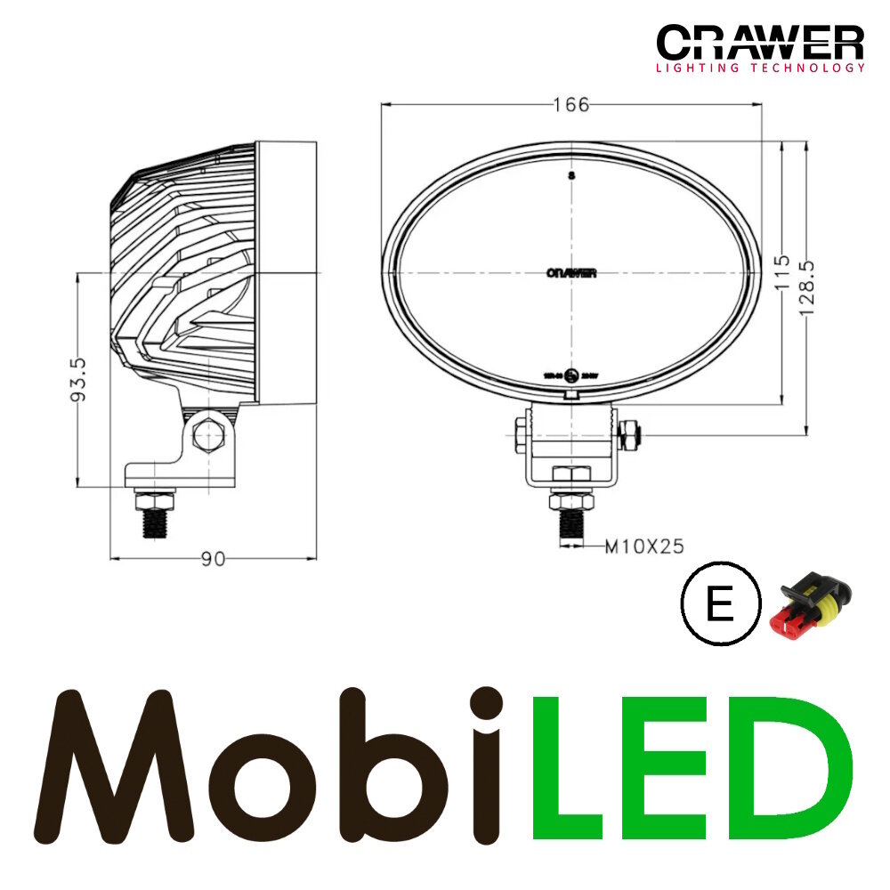 Crawer Crawer werklamp 65W ovaal EMC Crawer Crawer werklamp 65W ovaal EMC