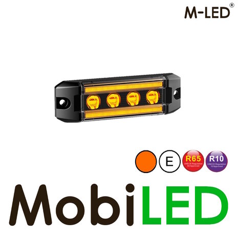 M-LED M-LED Flitser amber met positielicht amber E-keur M-LED M-LED Flitser amber met positielicht amber E-keur