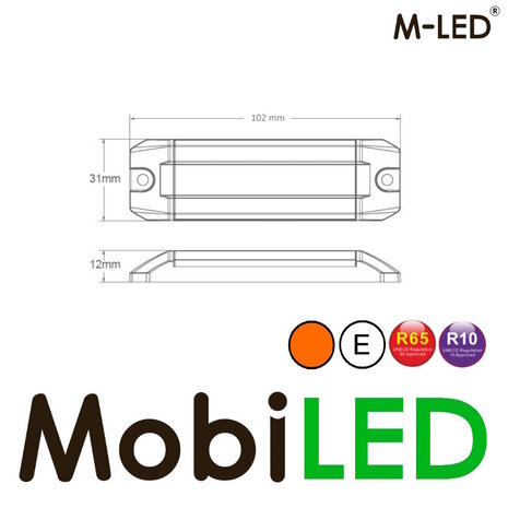 M-LED M-LED Flash ambre avec feu de position rouge E-marque M-LED M-LED Flash ambre avec feu de position rouge E-marque