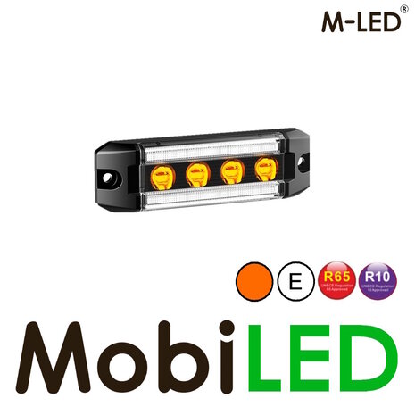 M-LED M-LED Flitser amber met positielicht wit E-keur M-LED M-LED Flitser amber met positielicht wit E-keur