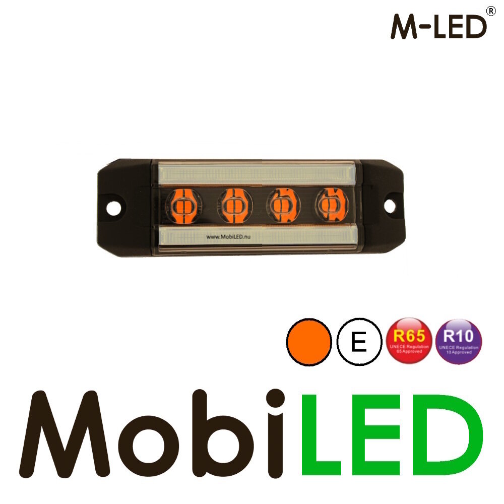 M-LED M-LED Flitser amber met positielicht wit E-keur M-LED M-LED Flitser amber met positielicht wit E-keur