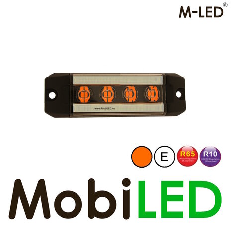 M-LED M-LED Flitser amber met positielicht wit E-keur M-LED M-LED Flitser amber met positielicht wit E-keur