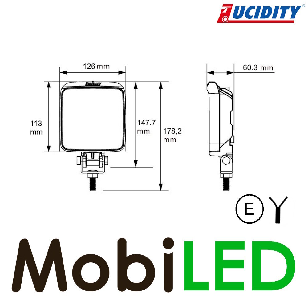 Lucidity Lucidity Werklamp 17W vierkant E-keur