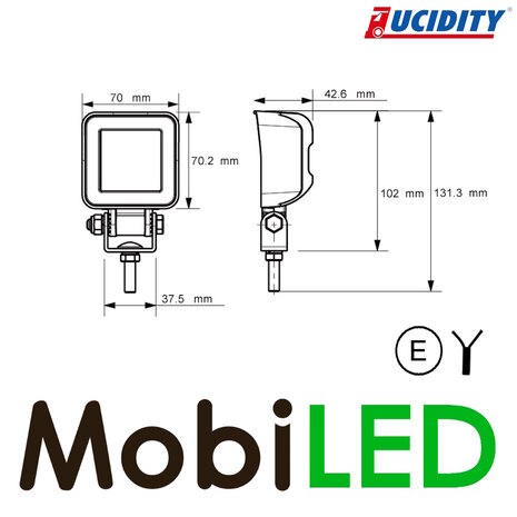 Lucidity Lucidity Lampe de travail 8,4W carré E-marque Lucidity Lucidity Lampe de travail 8,4W carré E-marque