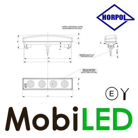 HORPOL SCANIA toplamp amber kabel