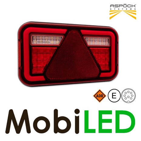 Aspöck MultiLed IV Rear light 5 functions reflector left 12-24V E-mark, 8 pin bayonet connector Aspöck MultiLed IV Rear light 5 functions reflector left 12-24V E-mark, 8 pin bayonet connector