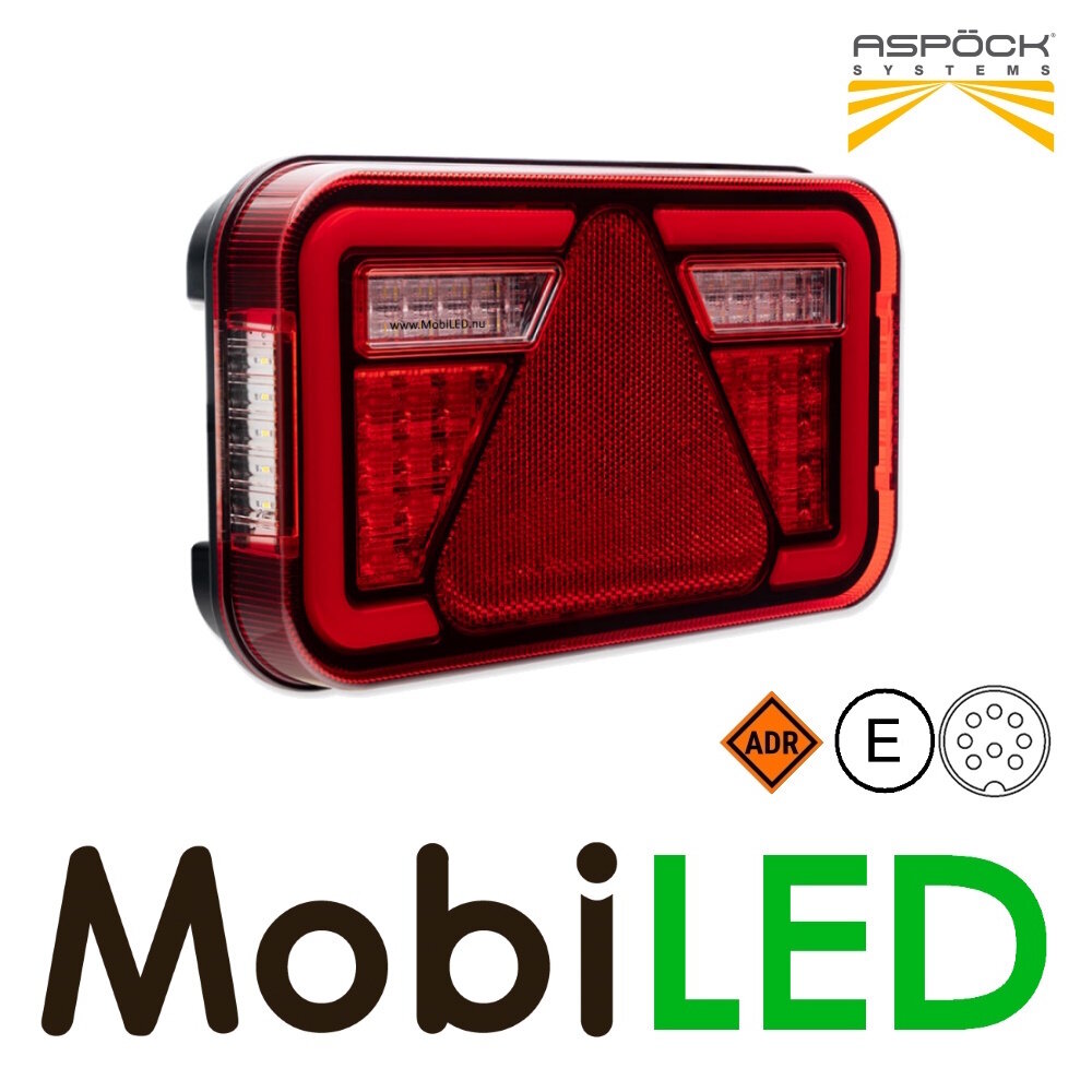 Aspöck MultiLed IV Rear light 6 functions reflector left 12-24V E-mark, 8 pin bayonet connector Aspöck MultiLed IV Rear light 6 functions reflector left 12-24V E-mark, 8 pin bayonet connector