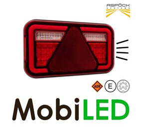 Aspöck MultiLed IV Achterlicht 6 functies 8pin bajonet NEON look ADR links