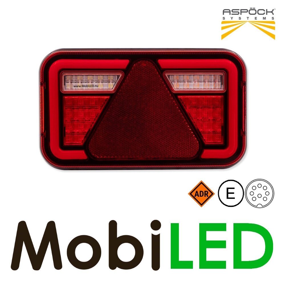 Aspöck MultiLed IV Rear light 6 functions reflector left 12-24V E-mark, 8 pin bayonet connector Aspöck MultiLed IV Rear light 6 functions reflector left 12-24V E-mark, 8 pin bayonet connector