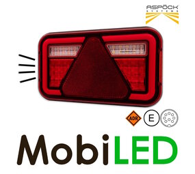Aspöck MultiLed IV Achterlicht 6 functies 8pin bajonet NEON look ADR rechts