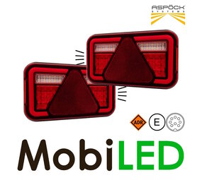 Aspöck Aspöck MultiLed IV set achterlichten met kentekenverlichting (8-pins connector) Aspöck Aspöck MultiLed IV set achterlichten met kentekenverlichting (8-pins connector)