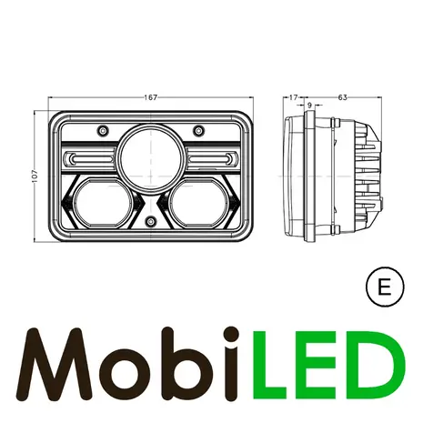 Koplamp groot, dim en stadslicht universeel E-keur Koplamp groot, dim en stadslicht universeel E-keur