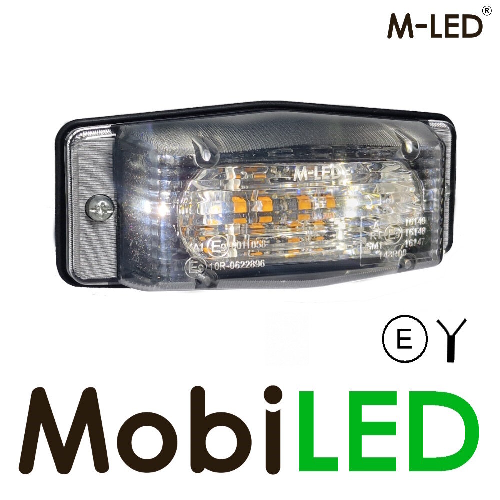 M-LED M-LED Feu de position brûleur double blanc/rouge style classique lentille transparente M-LED M-LED Feu de position brûleur double blanc/rouge style classique lentille transparente