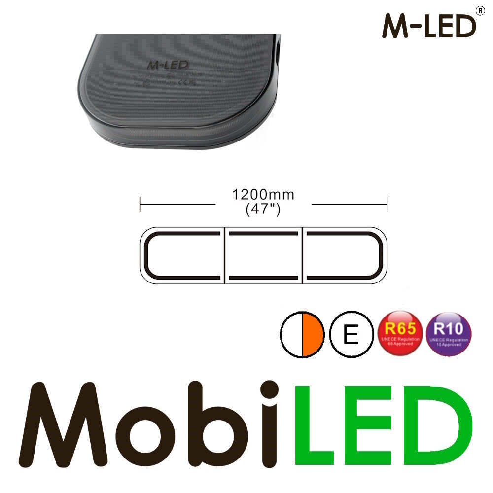 M-LED M-LED Road Pilot roof set R65-R10 120 cm dark look with rear, brake and indicator light