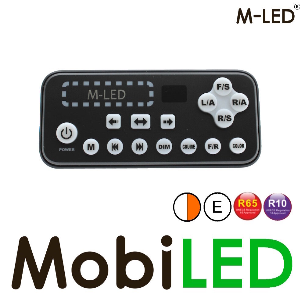 M-LED M-LED Road Pilot kit de toit R65-R10 150 cm dark look avec feu arrière, feu stop et clignotant