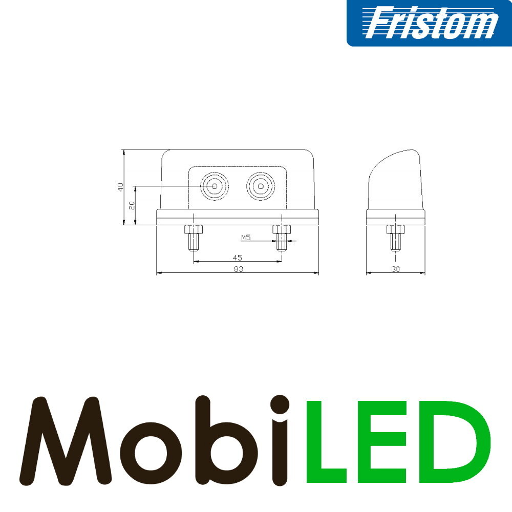 Fristom Fristom License plate lighting with position light small red E-mark Fristom Fristom License plate lighting with position light small red E-mark