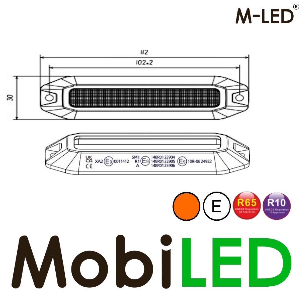 M-LED M-LED Dynamic strobe with amber position light E-mark M-LED M-LED Dynamic strobe with amber position light E-mark