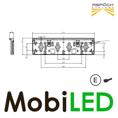 Aspöck Plaque d'immatriculation avec éclairage 12 volts 1 fonction