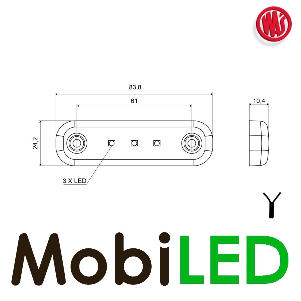WAS WAS Marquage ligne Slim Bleu 12-24 volts