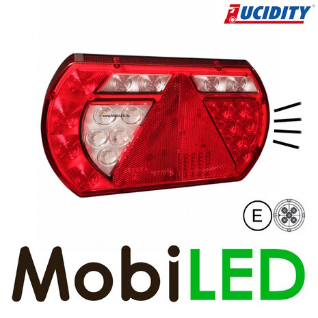 Lucidity Lucidity Rear light LED 12V 6 functions 5PIN left E-mark Lucidity Lucidity Rear light LED 12V 6 functions 5PIN left E-mark