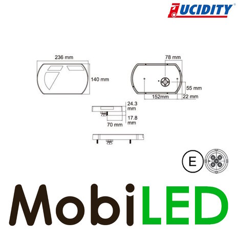 Lucidity Lucidity Rear light LED 12V 6 functions 5PIN left E-mark Lucidity Lucidity Rear light LED 12V 6 functions 5PIN left E-mark